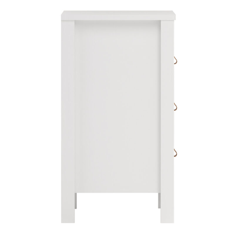 Furniture To Go Barcelona Bedside Table 3 Drawers White The Home and Office Stores