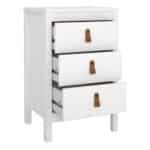 Furniture To Go Barcelona Bedside Table 3 Drawers White The Home and Office Stores