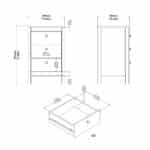 Furniture To Go Barcelona Bedside Table 3 Drawers White The Home and Office Stores
