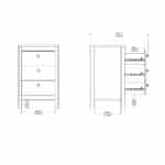Furniture To Go Barcelona Bedside Table 3 Drawers White The Home and Office Stores