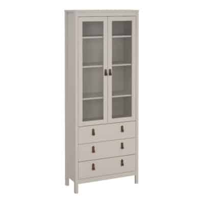 Furniture To Go Barcelona china cabinet 2 glass doors 3 drawers cashmere