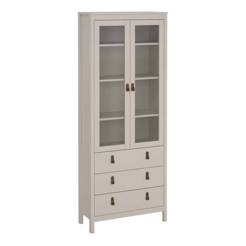 Furniture To Go Barcelona china cabinet 2 glass doors 3 drawers cashmere