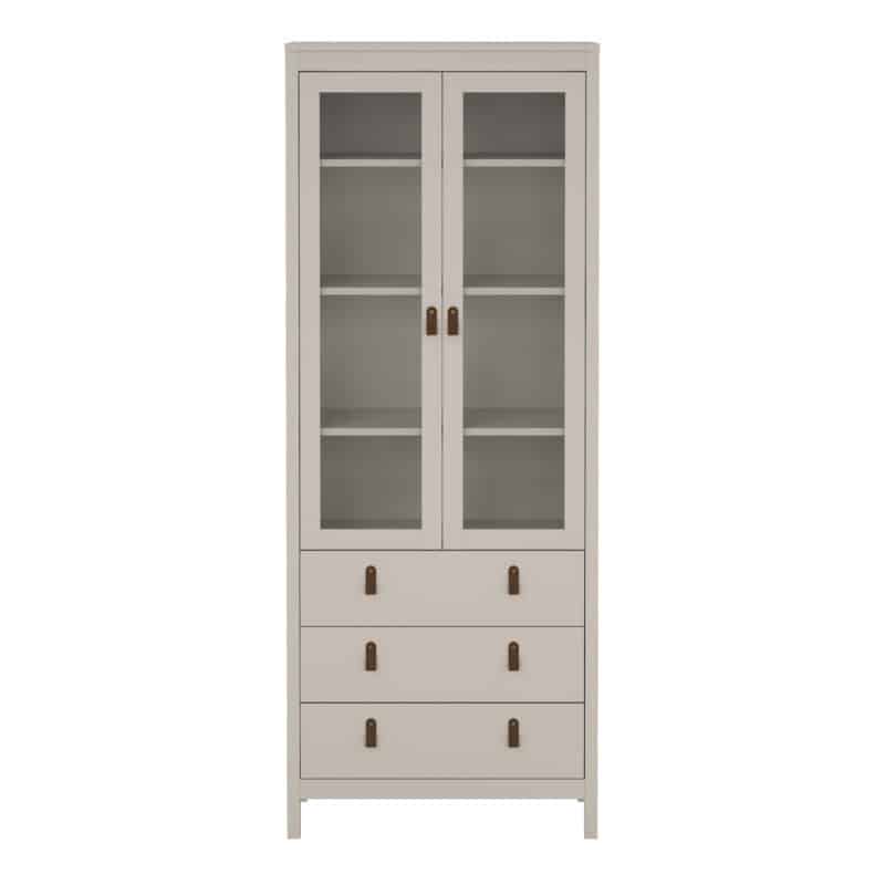 Furniture To Go Barcelona China Cabinet 2 Glass Doors 3 Drawers cashmere The Home and Office Stores
