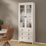 Furniture To Go Barcelona China Cabinet 2 Glass Doors 3 Drawers cashmere The Home and Office Stores