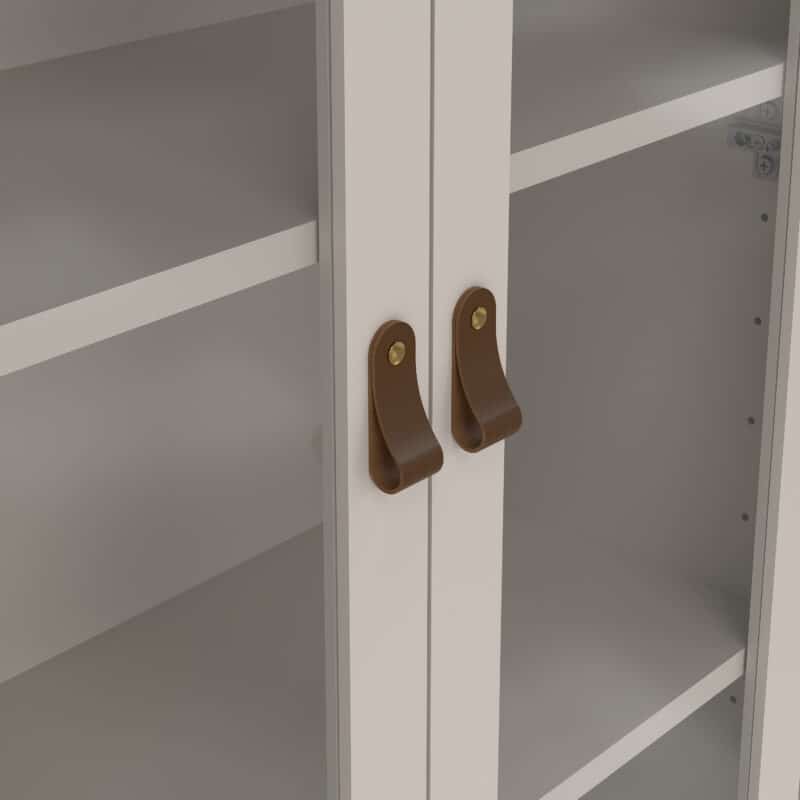Furniture To Go Barcelona China Cabinet 2 Glass Doors 3 Drawers cashmere The Home and Office Stores
