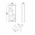 Furniture To Go Barcelona China Cabinet 2 Glass Doors 3 Drawers cashmere The Home and Office Stores