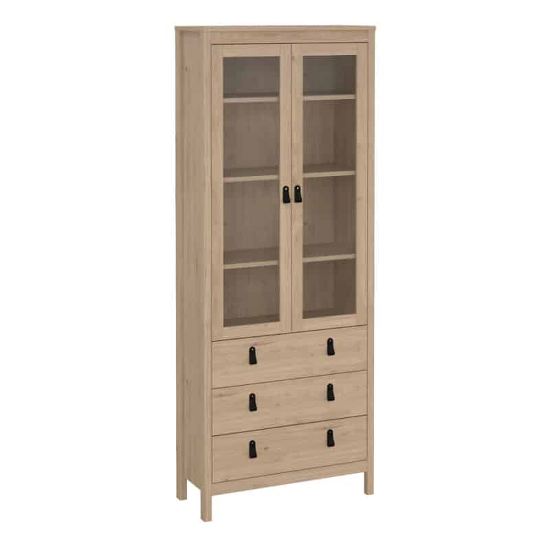 Furniture To Go Barcelona china cabinet 2 glass doors 3 drawers oak