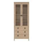 Furniture To Go Barcelona China Cabinet 2 Glass Doors 3 Drawers oak The Home and Office Stores