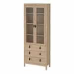 Furniture To Go Barcelona China Cabinet 2 Glass Doors 3 Drawers oak The Home and Office Stores