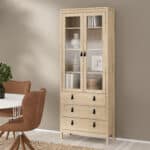 Furniture To Go Barcelona China Cabinet 2 Glass Doors 3 Drawers oak The Home and Office Stores