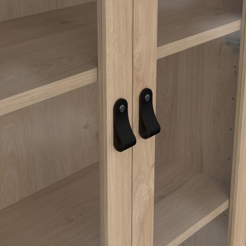Furniture To Go Barcelona China Cabinet 2 Glass Doors 3 Drawers oak The Home and Office Stores