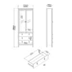 Furniture To Go Barcelona China Cabinet 2 Glass Doors 3 Drawers oak The Home and Office Stores