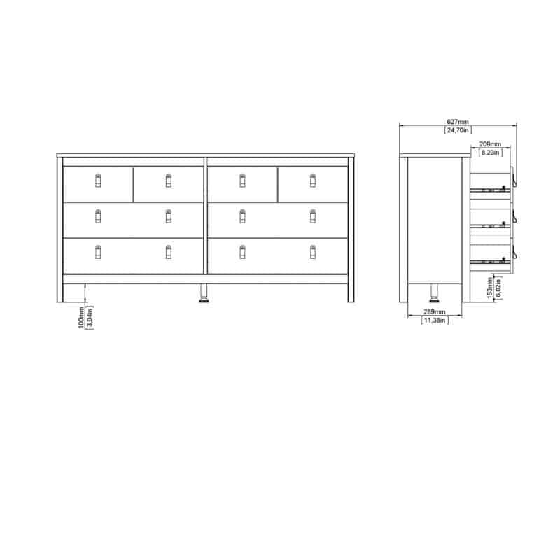 Furniture To Go Barcelona Double Dresser 8 Drawers Cashmere The Home and Office Stores