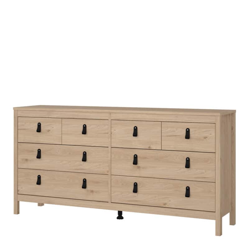 Furniture To Go Barcelona Double Dresser 8 Drawers Oak The Home and Office Stores