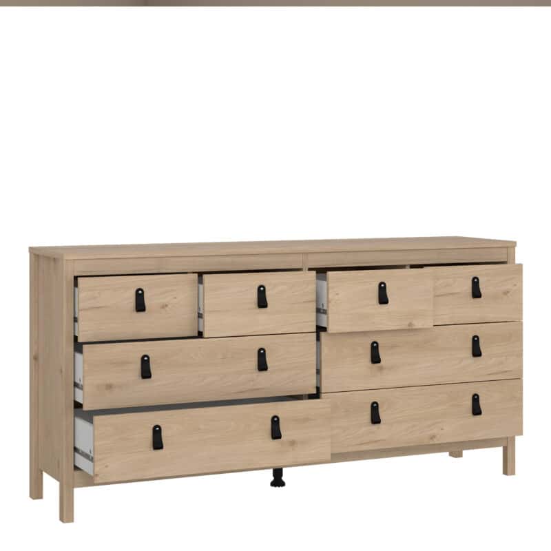 Furniture To Go Barcelona Double Dresser 8 Drawers Oak The Home and Office Stores
