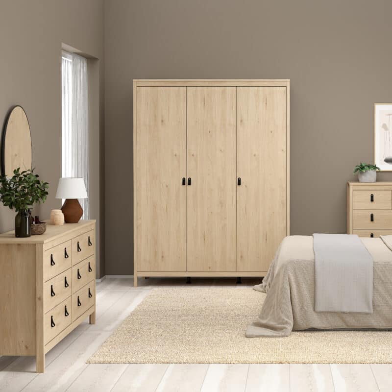 Furniture To Go Barcelona Double Dresser 8 Drawers Oak The Home and Office Stores