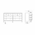 Furniture To Go Barcelona Double Dresser 8 Drawers Oak The Home and Office Stores