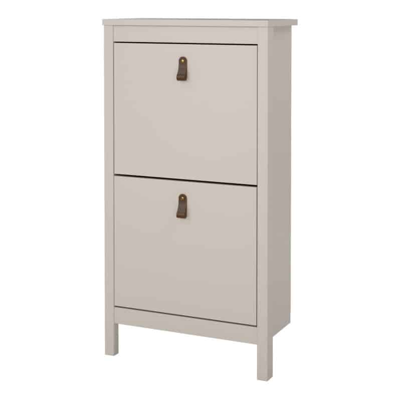 Furniture To Go Barcelona Shoe Cabinet 2 Flip Down Doors Cashmere The Home and Office Stores