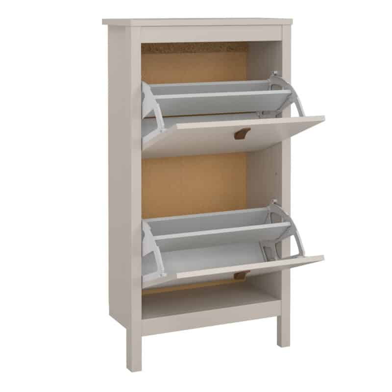Furniture To Go Barcelona Shoe Cabinet 2 Flip Down Doors Cashmere The Home and Office Stores