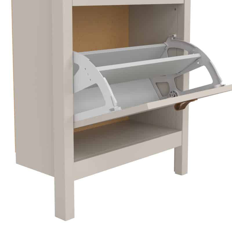 Furniture To Go Barcelona Shoe Cabinet 2 Flip Down Doors Cashmere The Home and Office Stores