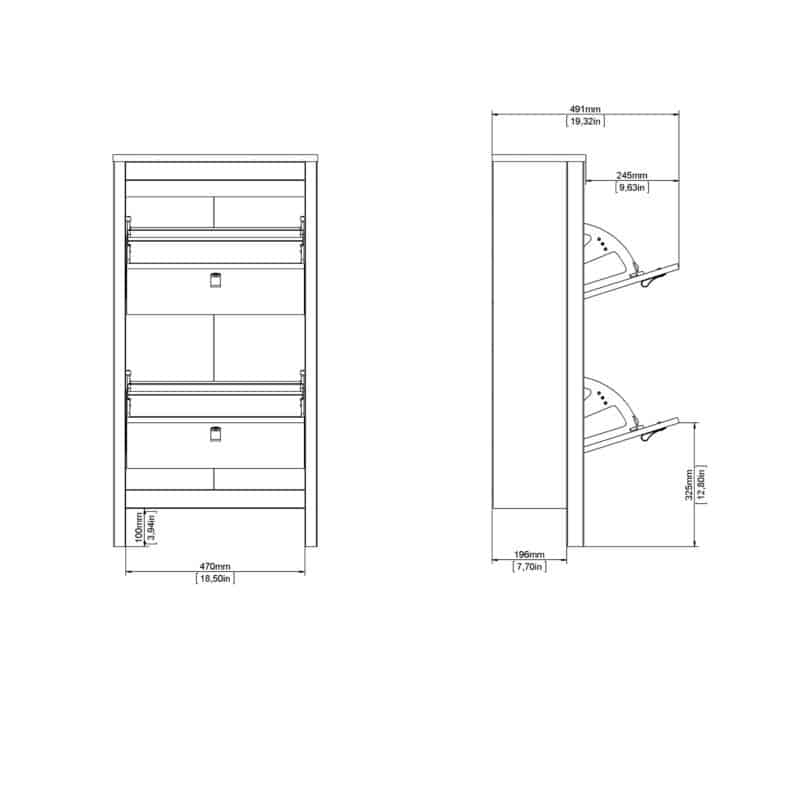 Furniture To Go Barcelona Shoe Cabinet 2 Flip Down Doors Cashmere The Home and Office Stores