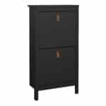 Furniture To Go Barcelona shoe cabinet 2 flip down doors matt black