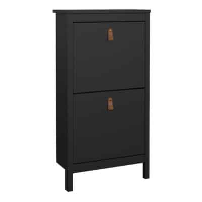 Furniture To Go Barcelona shoe cabinet 2 flip down doors matt black