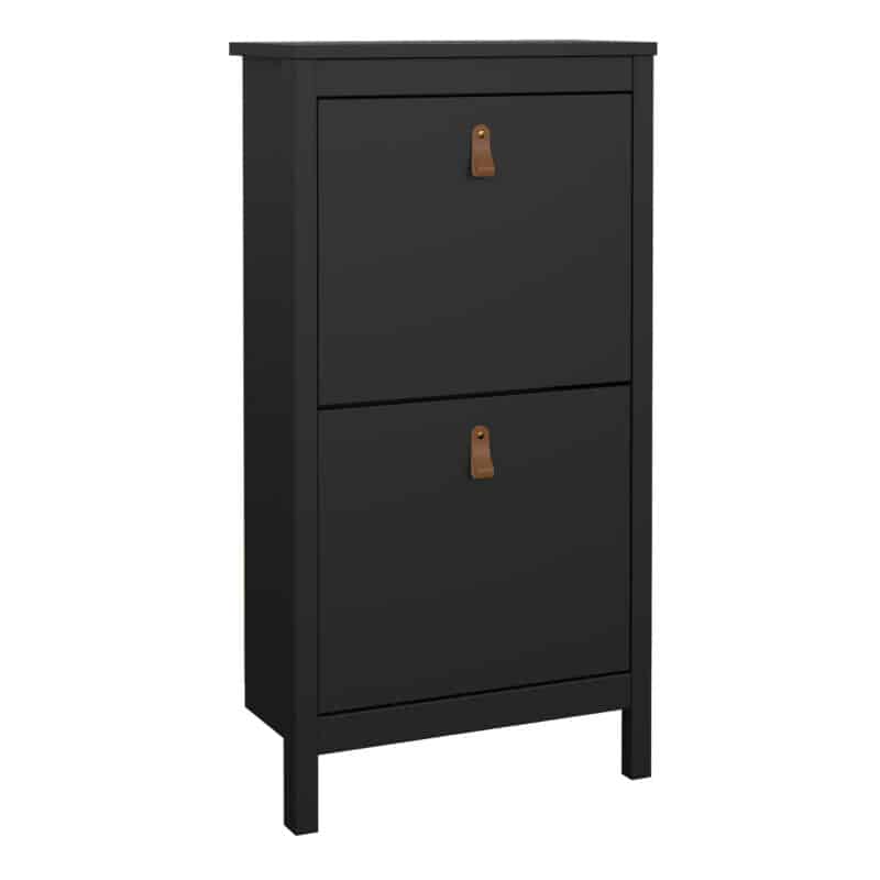 Furniture To Go Barcelona shoe cabinet 2 flip down doors matt black