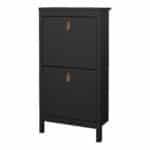 Furniture To Go Barcelona Shoe Cabinet 2 Flip Down Doors Matt Black The Home and Office Stores