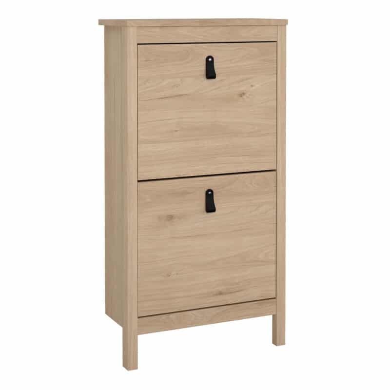 Furniture To Go Barcelona Shoe Cabinet 2 Flip Down Doors Oak The Home and Office Stores