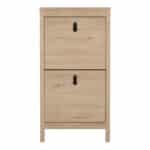 Furniture To Go Barcelona Shoe Cabinet 2 Flip Down Doors Oak The Home and Office Stores