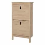 Furniture To Go Barcelona Shoe Cabinet 2 Flip Down Doors Oak The Home and Office Stores