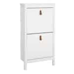 Furniture To Go Barcelona shoe cabinet 2 flip down doors white