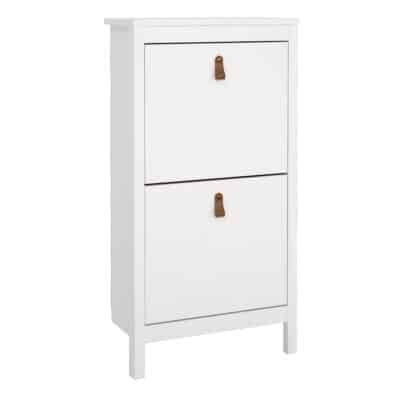 Furniture To Go Barcelona shoe cabinet 2 flip down doors white