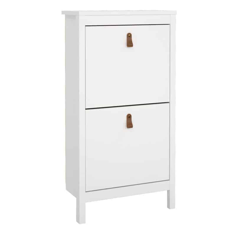 Furniture To Go Barcelona shoe cabinet 2 flip down doors white