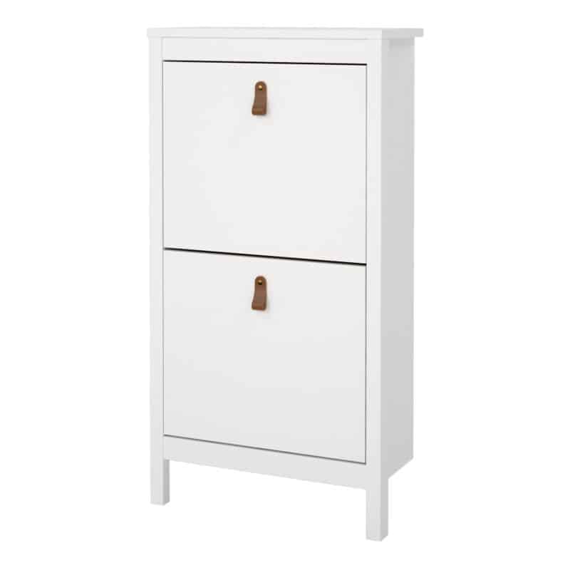 Furniture To Go Barcelona Shoe Cabinet 2 Flip Down Doors White The Home and Office Stores