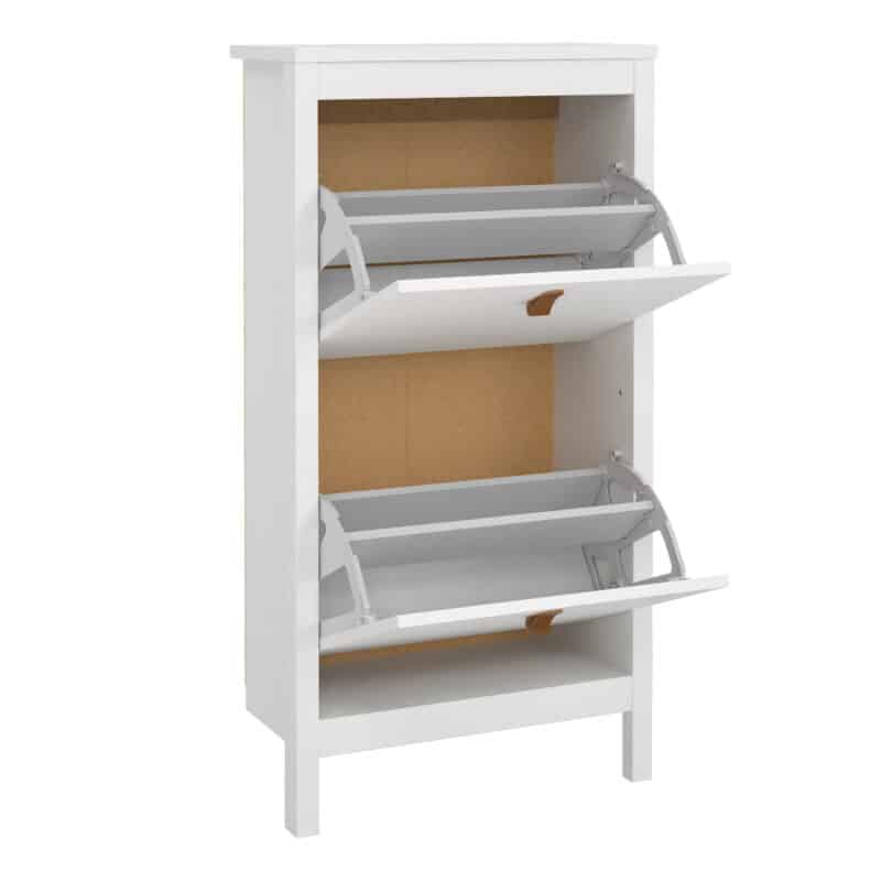 Furniture To Go Barcelona Shoe Cabinet 2 Flip Down Doors White The Home and Office Stores