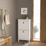 Furniture To Go Barcelona Shoe Cabinet 2 Flip Down Doors White The Home and Office Stores