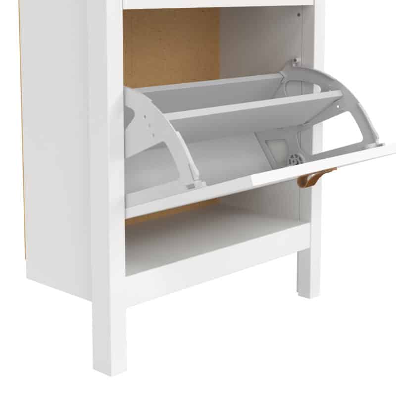 Furniture To Go Barcelona Shoe Cabinet 2 Flip Down Doors White The Home and Office Stores
