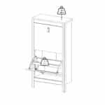 Furniture To Go Barcelona Shoe Cabinet 2 Flip Down Doors White The Home and Office Stores