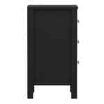 Furniture To Go Madrid Bedside Table 3 Drawers Matt Black The Home and Office Stores