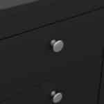 Furniture To Go Madrid Bedside Table 3 Drawers Matt Black The Home and Office Stores