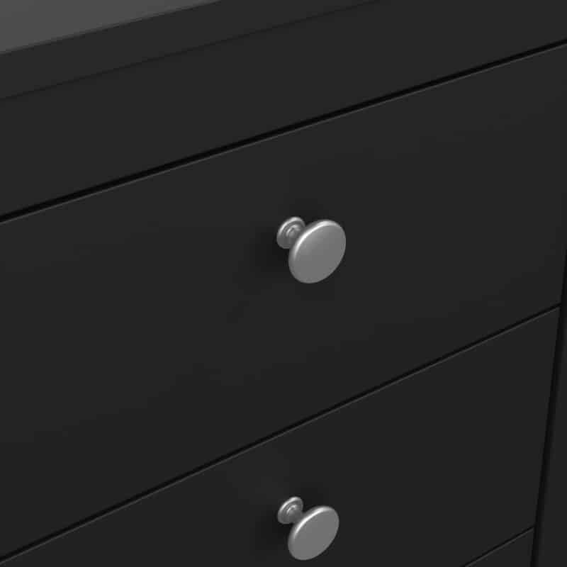 Furniture To Go Madrid Bedside Table 3 Drawers Matt Black The Home and Office Stores