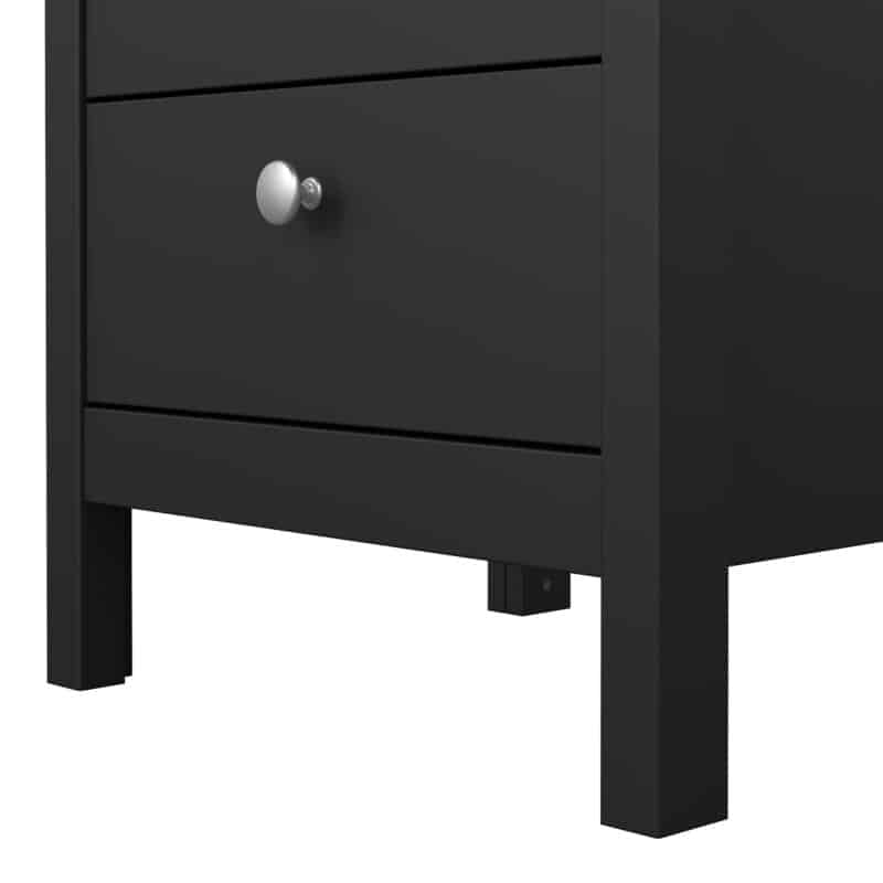 Furniture To Go Madrid Bedside Table 3 Drawers Matt Black The Home and Office Stores
