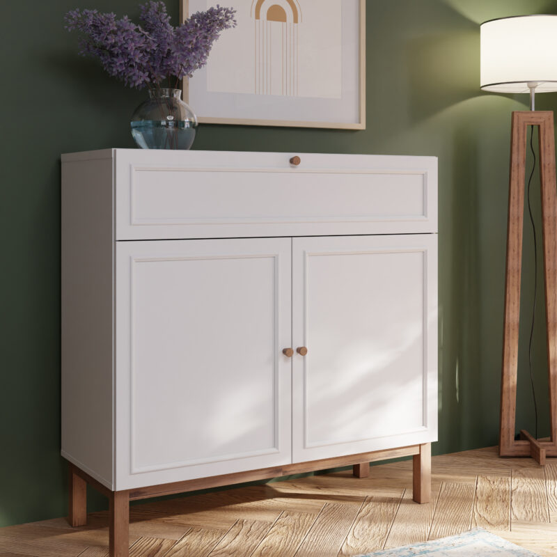 Furniture To Go Wensley Light Grey 2 Door 1 Drawer Console Unit The Home and Office Stores
