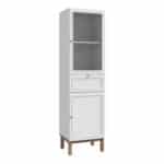 Wensley light grey 2 door 1 drawer display cabinet