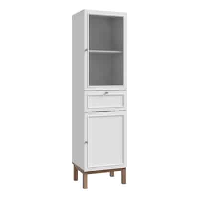 Wensley light grey 2 door 1 drawer display cabinet