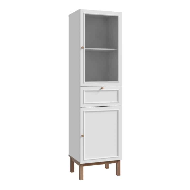 Wensley light grey 2 door 1 drawer display cabinet