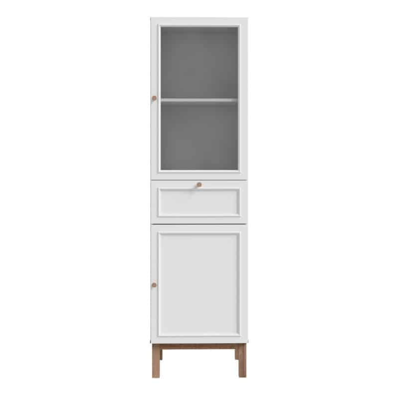 Furniture To Go Wensley Light Grey 2 Door 1 Drawer Display Cabinet The Home and Office Stores