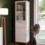 Furniture To Go Wensley Light Grey 2 Door 1 Drawer Display Cabinet The Home and Office Stores